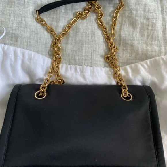 Prada Black Nylon Shoulder Bag with Gold Hardware - Picture 2 of 6